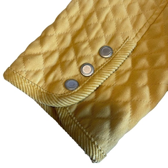Talbots Jacket, Coat, Quilted Womens Size M Canary Yellow Snap Buttons, Pockets - Picture 9 of 13